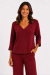 Blusa heritage pala larga bordo